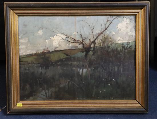 § Sir Frank Brangwyn (1867-1956) By the stream 12 x 16.5in.